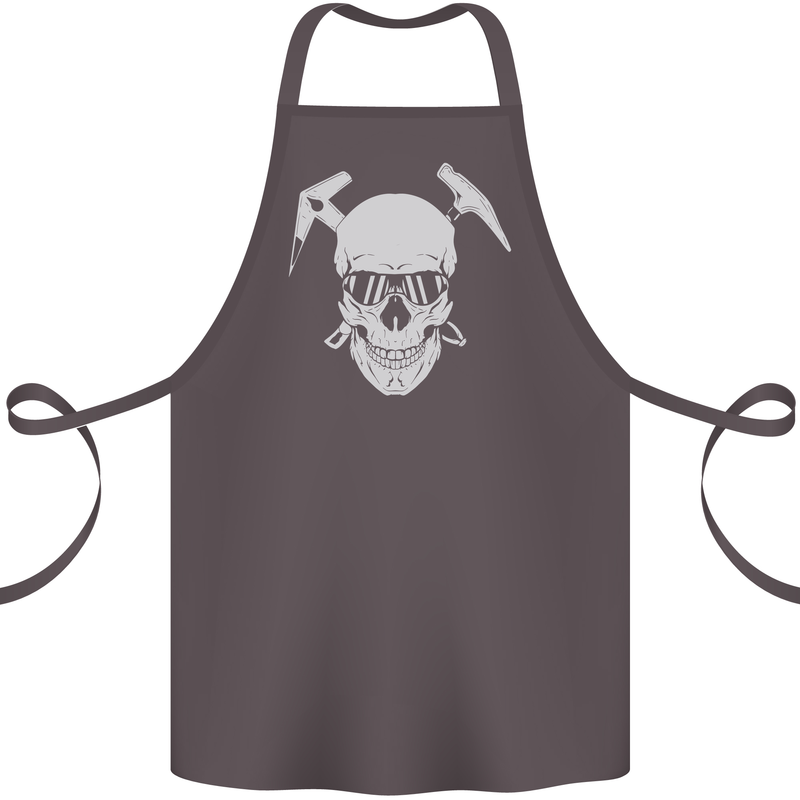 Rock Climbing Skull Mountain Climber Cotton Apron 100% Organic Dark Grey