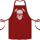 Rock Climbing Skull Mountain Climber Cotton Apron 100% Organic Maroon