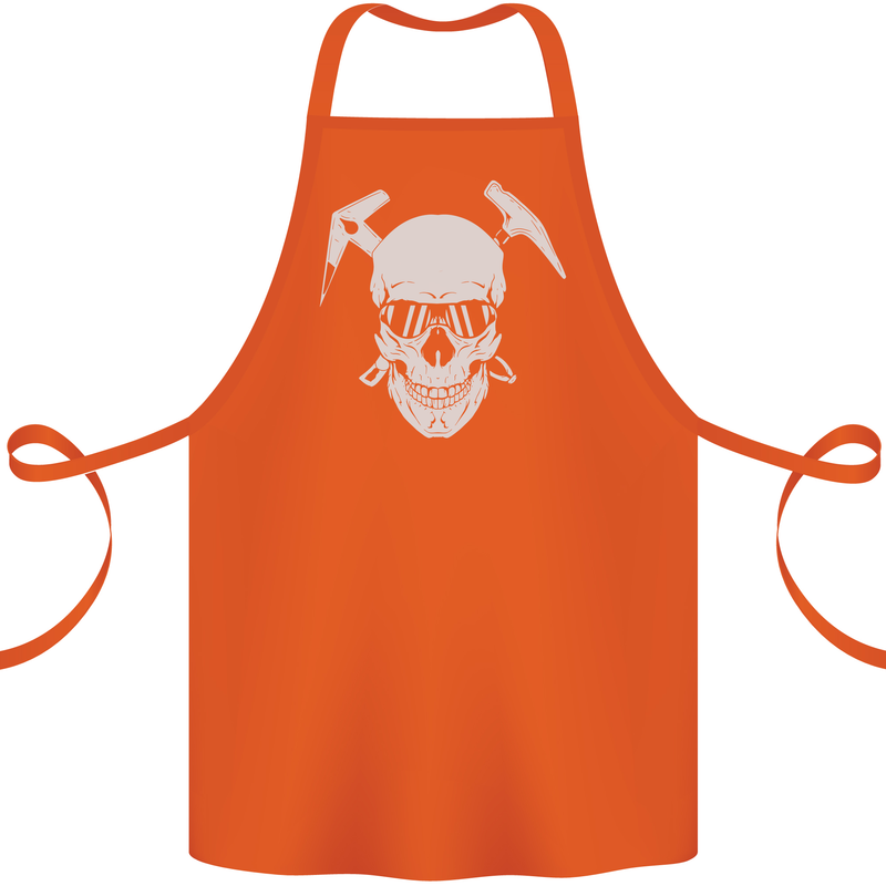 Rock Climbing Skull Mountain Climber Cotton Apron 100% Organic Orange