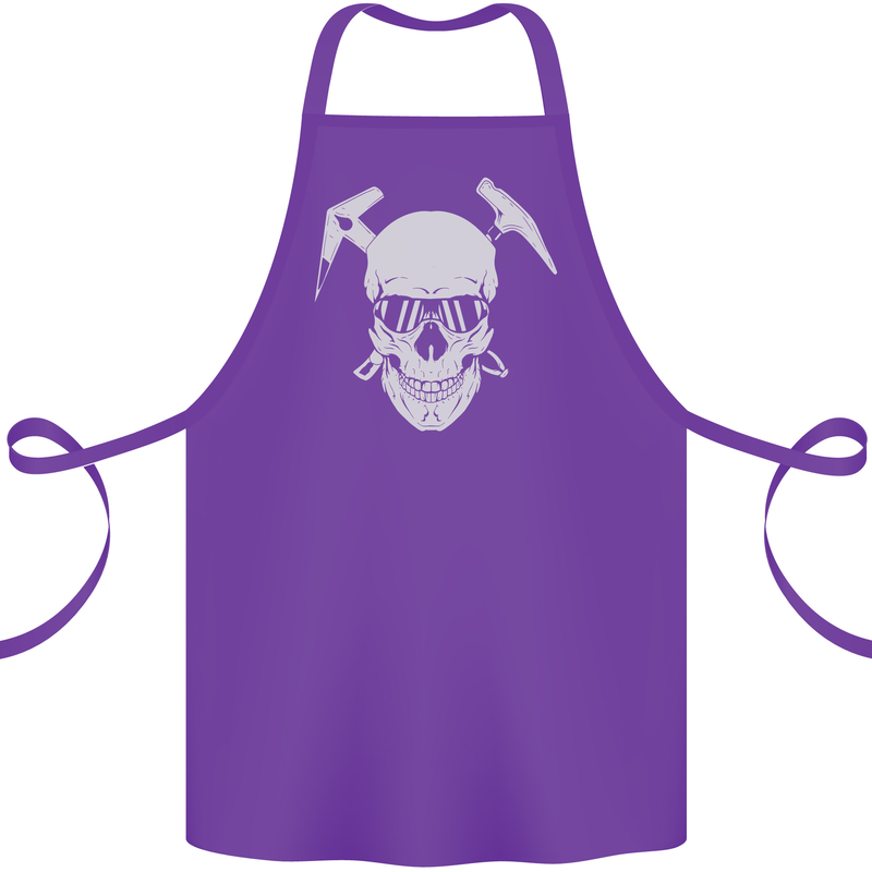 Rock Climbing Skull Mountain Climber Cotton Apron 100% Organic Purple