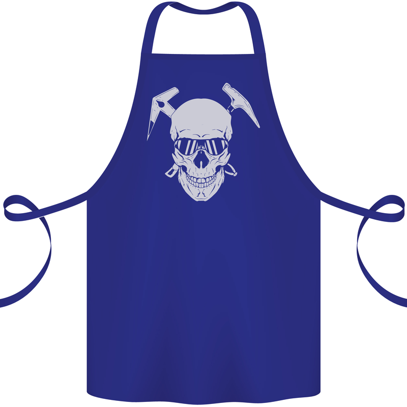 Rock Climbing Skull Mountain Climber Cotton Apron 100% Organic Royal Blue