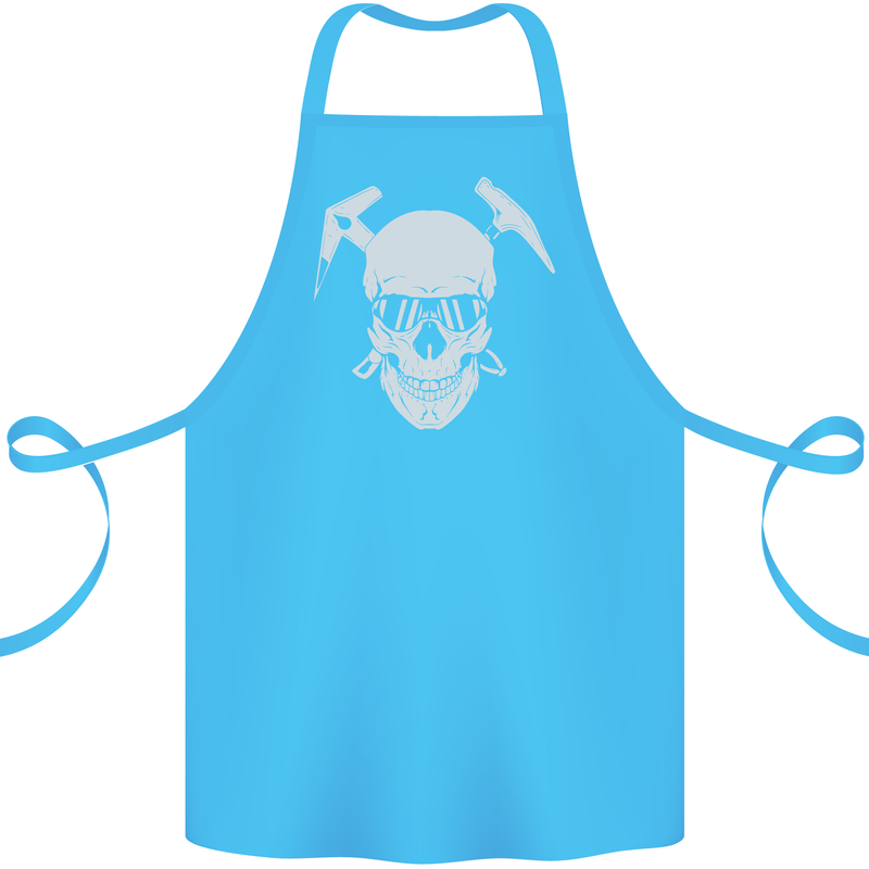 Rock Climbing Skull Mountain Climber Cotton Apron 100% Organic Turquoise