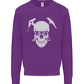 Rock Climbing Skull Mountain Climber Kids Sweatshirt Jumper Purple