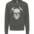 Rock Climbing Skull Mountain Climber Kids Sweatshirt Jumper Storm Grey