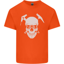 Rock Climbing Skull Mountain Climber Kids T-Shirt Childrens Orange