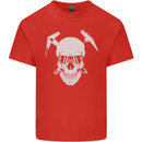 Rock Climbing Skull Mountain Climber Kids T-Shirt Childrens Red