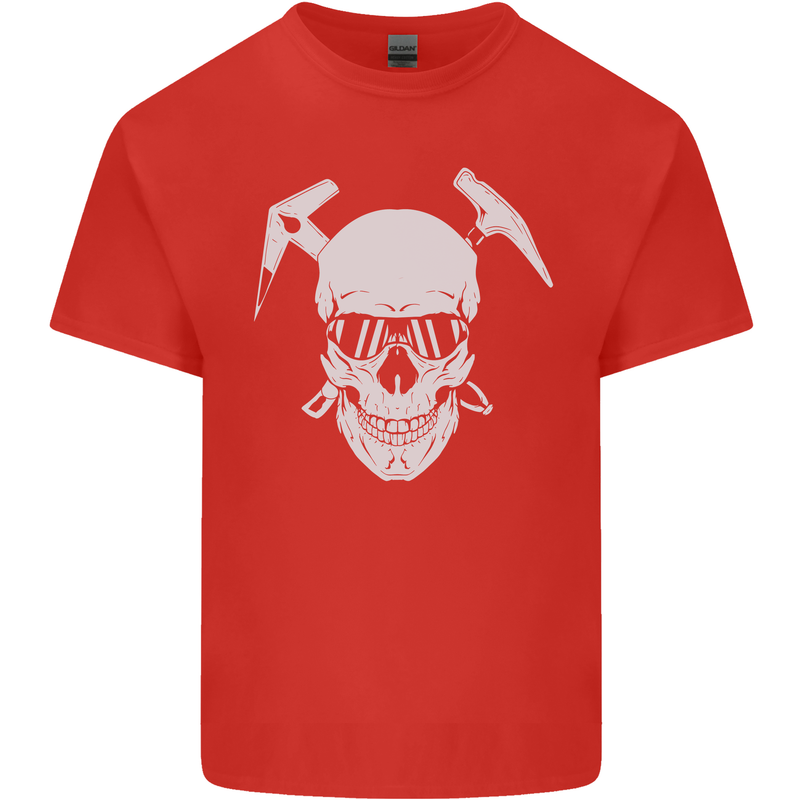 Rock Climbing Skull Mountain Climber Kids T-Shirt Childrens Red
