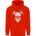 Rock Climbing Skull Mountain Climber Mens 80% Cotton Hoodie Bright Red