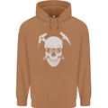 Rock Climbing Skull Mountain Climber Mens 80% Cotton Hoodie Caramel Latte