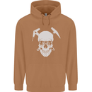 Rock Climbing Skull Mountain Climber Mens 80% Cotton Hoodie Caramel Latte