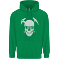 Rock Climbing Skull Mountain Climber Mens 80% Cotton Hoodie Irish Green