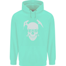 Rock Climbing Skull Mountain Climber Mens 80% Cotton Hoodie Peppermint