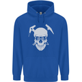 Rock Climbing Skull Mountain Climber Mens 80% Cotton Hoodie Royal Blue