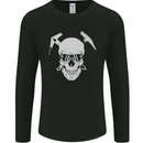 Rock Climbing Skull Mountain Climber Mens Long Sleeve T-Shirt Black