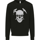 Rock Climbing Skull Mountain Climber Mens Sweatshirt Jumper Black