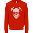 Rock Climbing Skull Mountain Climber Mens Sweatshirt Jumper Bright Red