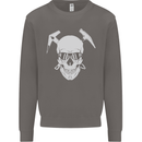 Rock Climbing Skull Mountain Climber Mens Sweatshirt Jumper Charcoal