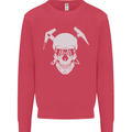 Rock Climbing Skull Mountain Climber Mens Sweatshirt Jumper Heliconia