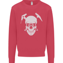 Rock Climbing Skull Mountain Climber Mens Sweatshirt Jumper Heliconia