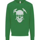 Rock Climbing Skull Mountain Climber Mens Sweatshirt Jumper Irish Green