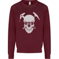 Rock Climbing Skull Mountain Climber Mens Sweatshirt Jumper Maroon