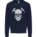 Rock Climbing Skull Mountain Climber Mens Sweatshirt Jumper Navy Blue