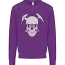 Rock Climbing Skull Mountain Climber Mens Sweatshirt Jumper Purple