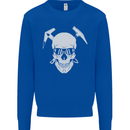 Rock Climbing Skull Mountain Climber Mens Sweatshirt Jumper Royal Blue