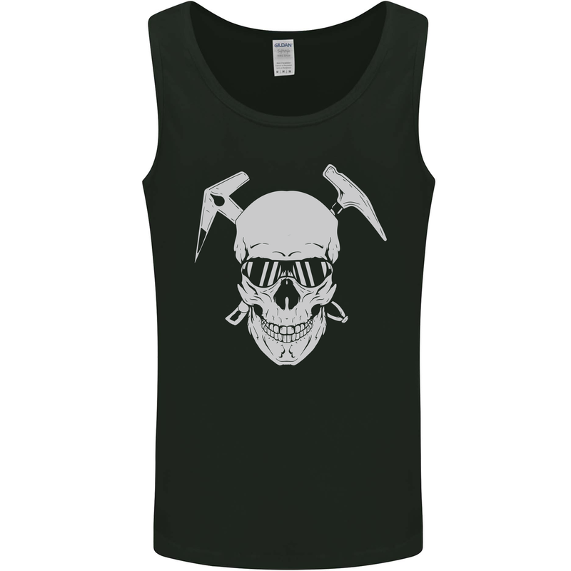 Rock Climbing Skull Mountain Climber Mens Vest Tank Top Black