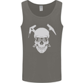 Rock Climbing Skull Mountain Climber Mens Vest Tank Top Charcoal