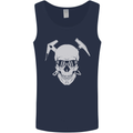 Rock Climbing Skull Mountain Climber Mens Vest Tank Top Navy Blue