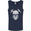 Rock Climbing Skull Mountain Climber Mens Vest Tank Top Navy Blue