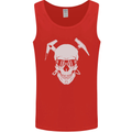 Rock Climbing Skull Mountain Climber Mens Vest Tank Top Red
