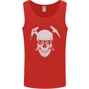 Rock Climbing Skull Mountain Climber Mens Vest Tank Top Red