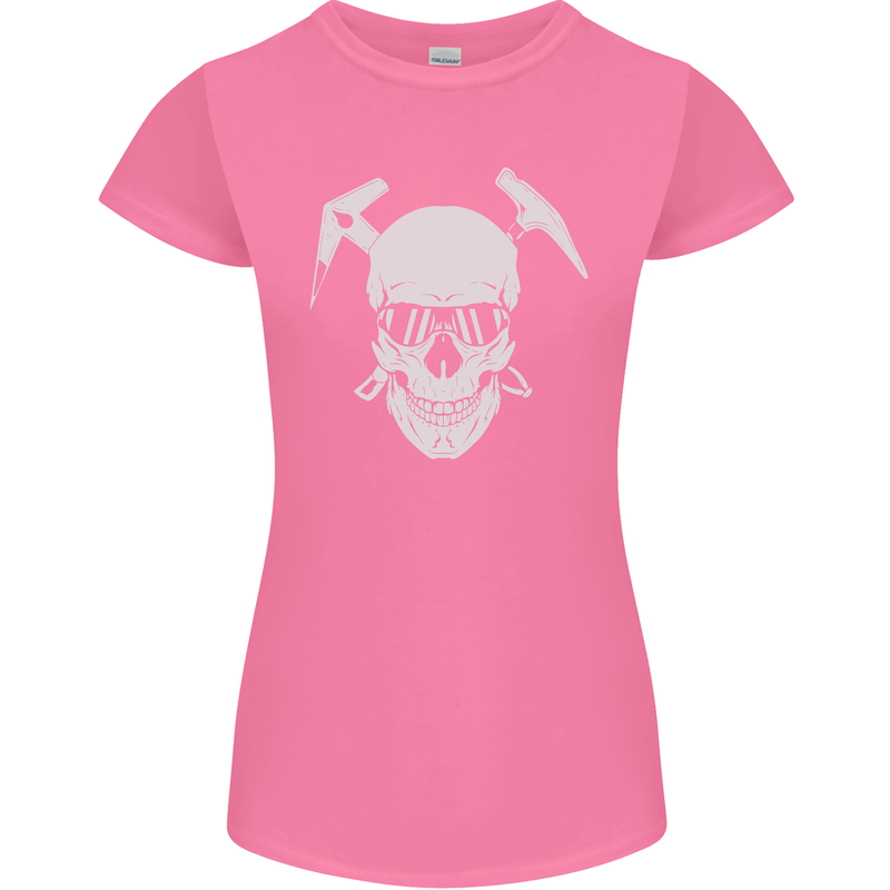 Rock Climbing Skull Mountain Climber Womens Petite Cut T-Shirt Azalea