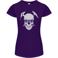 Rock Climbing Skull Mountain Climber Womens Petite Cut T-Shirt Purple