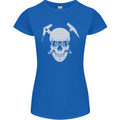 Rock Climbing Skull Mountain Climber Womens Petite Cut T-Shirt Royal Blue