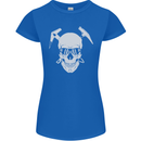 Rock Climbing Skull Mountain Climber Womens Petite Cut T-Shirt Royal Blue