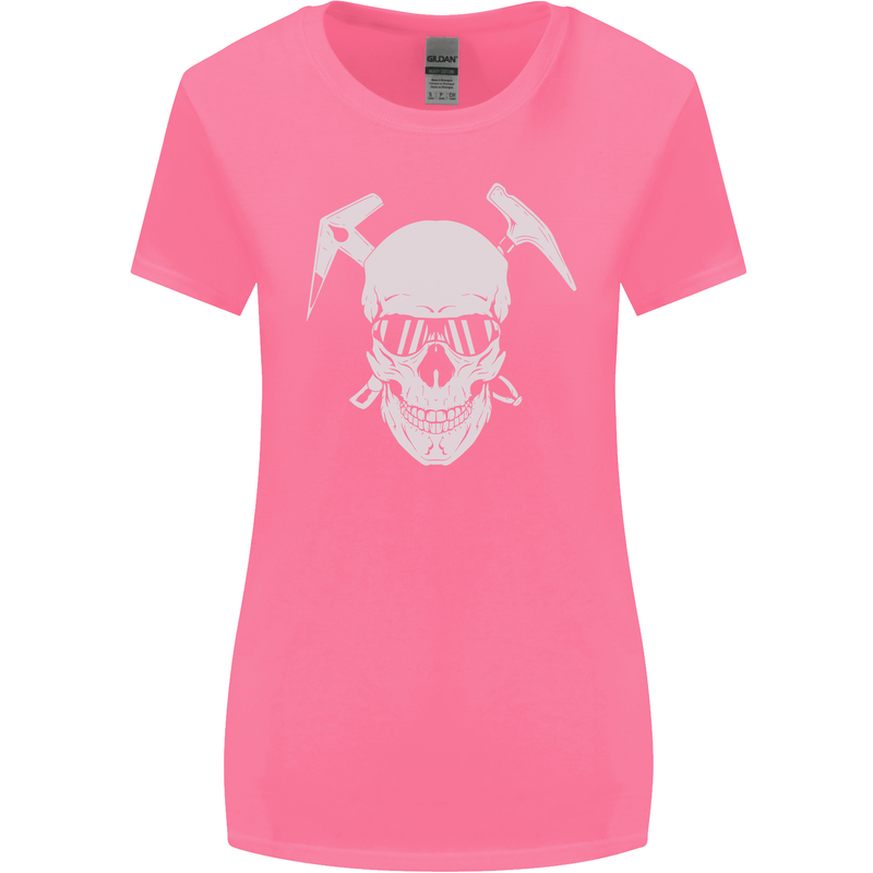 Rock Climbing Skull Mountain Climber Womens Wider Cut T-Shirt Azalea