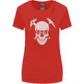 Rock Climbing Skull Mountain Climber Womens Wider Cut T-Shirt Red