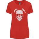 Rock Climbing Skull Mountain Climber Womens Wider Cut T-Shirt Red
