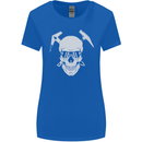 Rock Climbing Skull Mountain Climber Womens Wider Cut T-Shirt Royal Blue