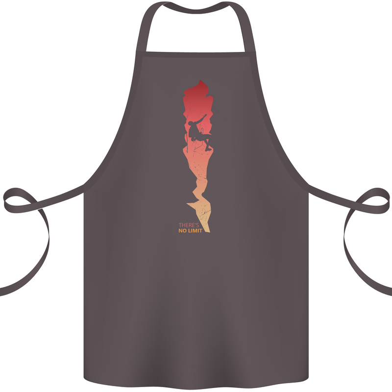 Rock Climbing There's No Limit Climber Cotton Apron 100% Organic Dark Grey