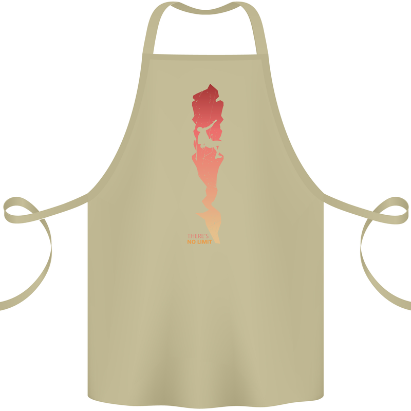 Rock Climbing There's No Limit Climber Cotton Apron 100% Organic Khaki