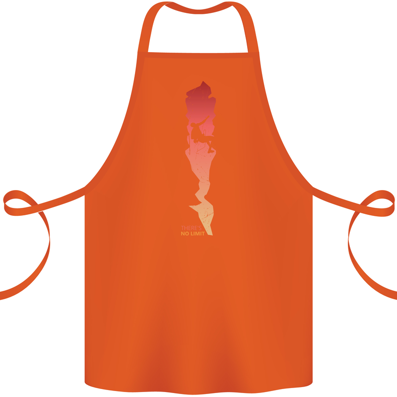 Rock Climbing There's No Limit Climber Cotton Apron 100% Organic Orange