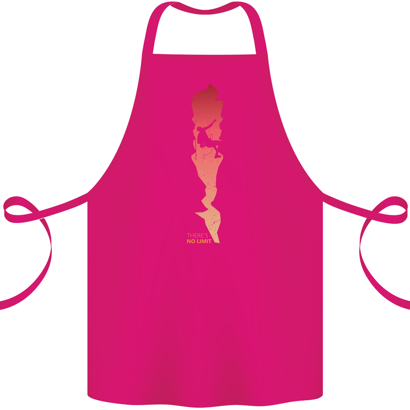 Rock Climbing There's No Limit Climber Cotton Apron 100% Organic Pink