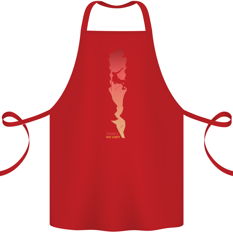 Rock Climbing There's No Limit Climber Cotton Apron 100% Organic Red