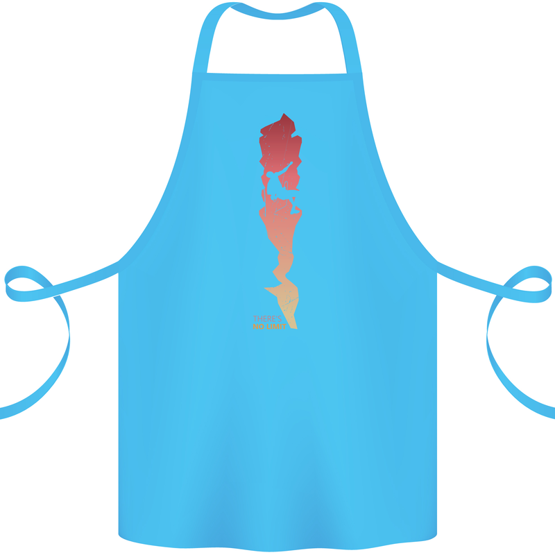 Rock Climbing There's No Limit Climber Cotton Apron 100% Organic Turquoise