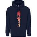 Rock Climbing There's No Limit Climber Mens 80% Cotton Hoodie Navy Blue