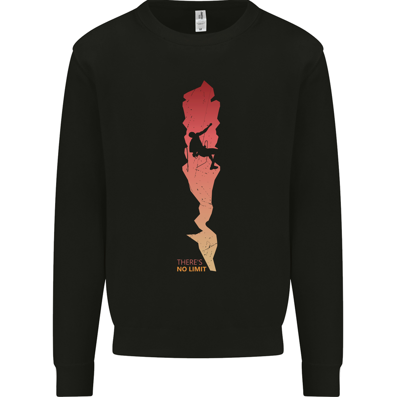 Rock Climbing There's No Limit Climber Mens Sweatshirt Jumper Black